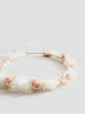 Opaska z kolorowymi kwiatami blady róż - Dzieci - Rozmiar uniwersalny - MANGO KIDS