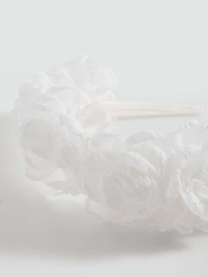 Opaska z kwiatami biały - Dzieci - Rozmiar uniwersalny - MANGO KIDS