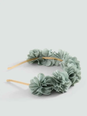 Opaska z kwiatami bladozielony - Dzieci - Rozmiar uniwersalny - MANGO KIDS