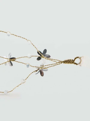 Opaska z kwiatami i kamyczkami strass złoty - Dzieci - Rozmiar uniwersalny - MANGO KIDS