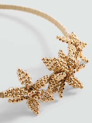 Opaska z kwiatami złoty - Dzieci - Rozmiar uniwersalny - MANGO KIDS