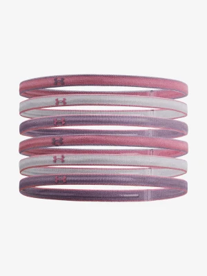 Opaski Under Armour Mini Headbands 6 Pack - pink elixir/violet gray