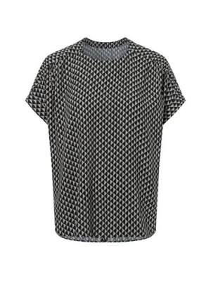 Zdjęcie produktu Opus Bluzka damska - Femka minimal Kobiety wiskoza czarny|szary wzorzysty,