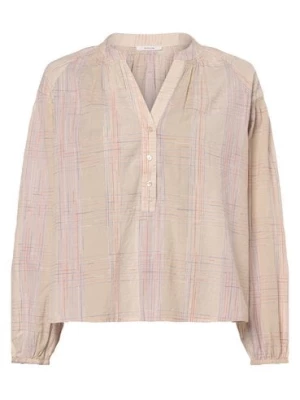Opus Damska bluzka koszulowa - Felenya Kobiety Bawełna beżowy|lila w kratkę,