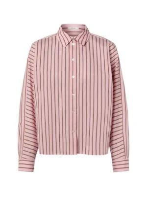 Opus Damska bluzka koszulowa - Foho Kobiety Bawełna różowy|zielony w paski,