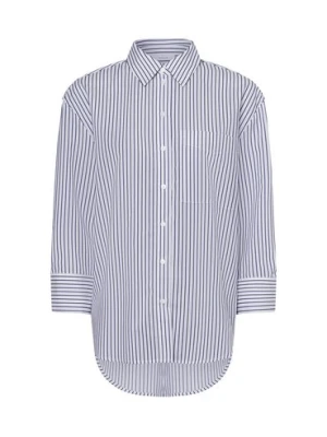 Opus Damska bluzka koszulowa - Frila Kobiety Sztuczne włókno niebieski|biały wzorzysty,