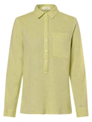 Opus Damska bluzka koszulowa z lnem - Freppa Kobiety Bawełna zielony marmurkowy,
