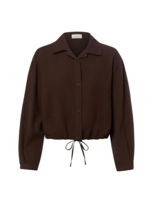 Opus Damska bluzka koszulowa z zawartością lnu - Formente Kobiety Bawełna brązowy jednolity,