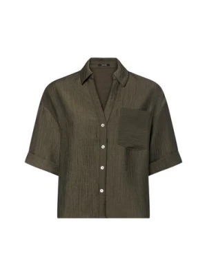 Opus Damska bluzka oversize - Fiora Kobiety wiskoza zielony jednolity,