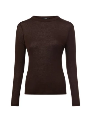 Opus Damska koszula z długim rękawem z wełną - Sefemina Kobiety Sztuczne włókno brązowy jednolity,