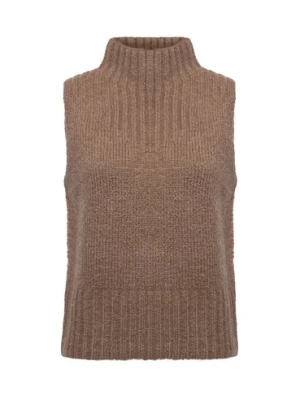 Opus Damska koszulka polo z dzianiny - Pogeti Kobiety brązowy jednolity,