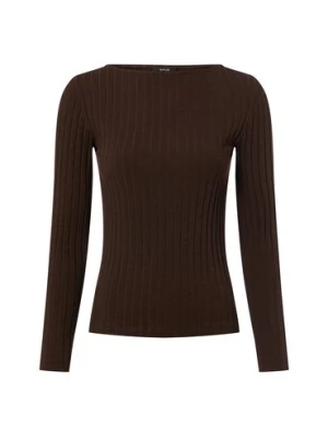 Opus Damska koszulka z długim rękawem - Sovke Kobiety Bawełna brązowy wypukły wzór tkaniny,