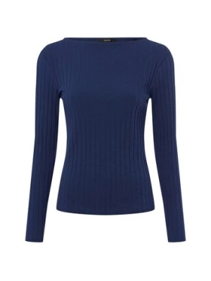 Opus Damska koszulka z długim rękawem - Sovke Kobiety Bawełna niebieski wypukły wzór tkaniny,