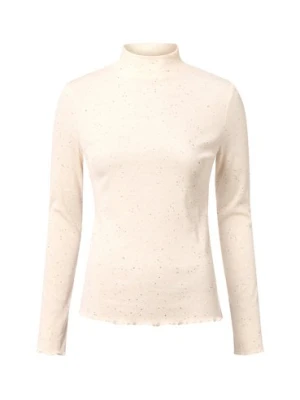 Opus Damska koszulka z długim rękawem - Suhanna curly Kobiety biały|beżowy marmurkowy,