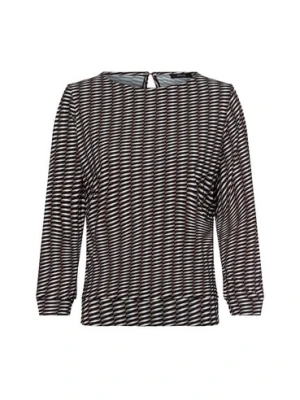 Opus Damska koszulka z długim rękawem - Susta Kobiety wiskoza brązowy wzorzysty,