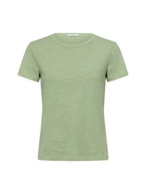 Opus Damska koszulka z zawartością lnu - Sorila Kobiety len zielony marmurkowy,
