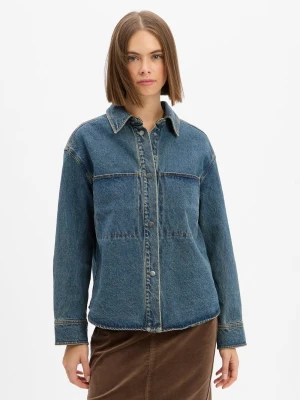 Opus Damska kurtka pudełkowa - Jaspa Kobiety Bawełna niebieski jednolity,