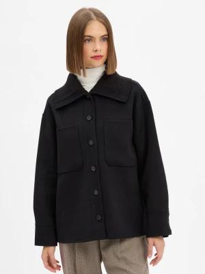 Opus Damska kurtka pudełkowa z zawartością wełny - Josia Kobiety czarny jednolity,