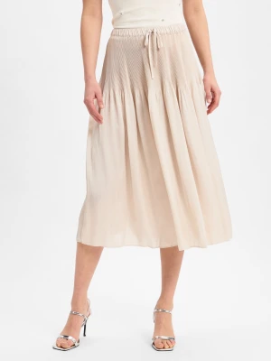 Opus Damska spódnica midi - Ribane French Kobiety beżowy jednolity,