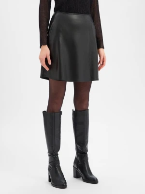 Opus Damska spódnica ze sztucznej skóry - Reana cosmic Kobiety Sztuczna skóra czarny jednolity,