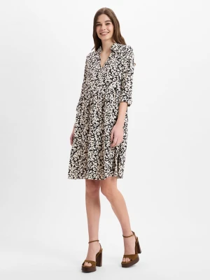 Opus Damska sukienka na co dzień - Walari Kobiety wiskoza czarny|beżowy,