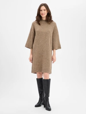 Opus Damska sukienka z dzianiny z wełną - Waliet Kobiety Sztuczne włókno brązowy marmurkowy,