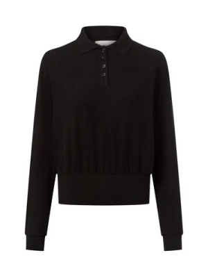 Opus Damski sweter z cienkiej dzianiny - Geigi Kobiety drobna dzianina czarny jednolity,