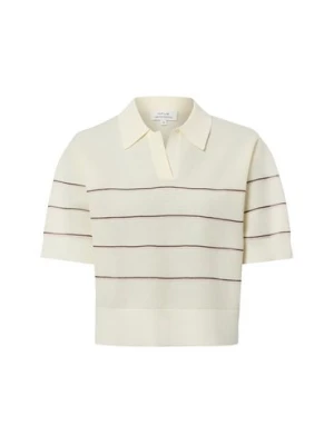 Opus Damski sweter z dzianiny z krótkim rękawem Kobiety biały|różowy w paski,