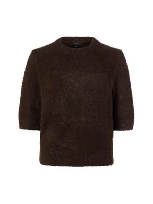 Opus Damski sweter z dzianiny z wełną i moherem - Puvet Kobiety brązowy jednolity,