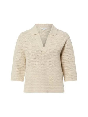 Opus Damski sweter z krótkim rękawem z dzianiny - Garakino Kobiety Bawełna (100%) beżowy wypukły wzór tkaniny,