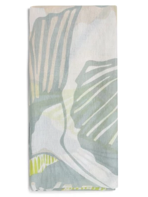 Opus Damski szalik z lnem - Azori Kobiety len zielony|biały wzorzysty,