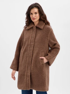 Opus Damskie futro pluszowe - Heddy Kobiety Sztuczne włókno brązowy jednolity,