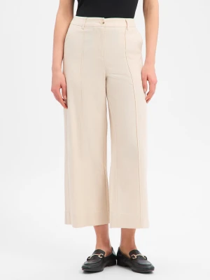 Opus Damskie spodnie materiałowe z zawartością lnu - Meeri Breath Kobiety Bawełna beżowy,
