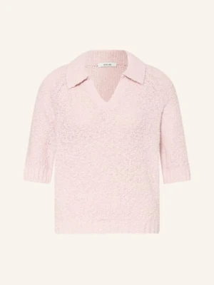 Opus Dzianinowa Koszulka Polo Posilly Z Tkaniny Bouclé rosa