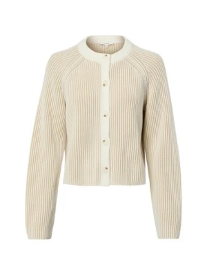 Opus Kardigan damski - Delsie Kobiety Bawełna beżowy|biały w paski,