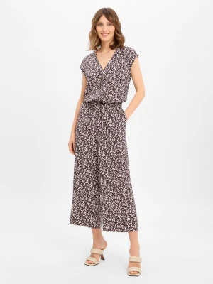 Opus Kombinezon damski - Moneli Kobiety wiskoza beżowy|brązowy wzorzysty,
