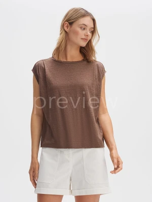 OPUS Lniana koszulka w kolorze brązowym rozmiar: 44