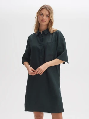 OPUS Lniana sukienka w kolorze antracytowym rozmiar: 34