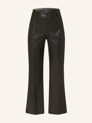 Opus Pants Spodnie Luane W Stylu Skórzanym schwarz CZARNY