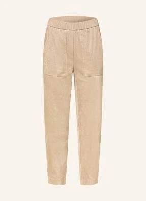 Opus Spodnie Myha Z Imitacji Skóry beige