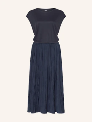 Opus Sukienka Wabella Z Mieszanki Materiałów blau