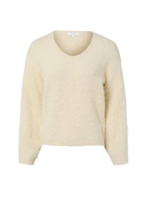 Opus Sweter damski z dzianiny z moherem i alpaką - Plari Kobiety biały jednolity,