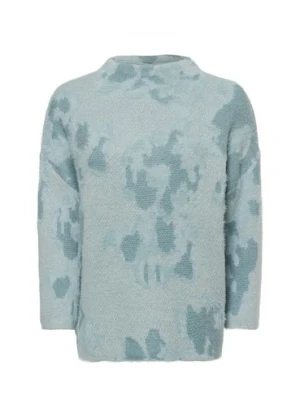 Opus Sweter damski z moherem - Plumi Kobiety Sztuczne włókno niebieski wzorzysty,