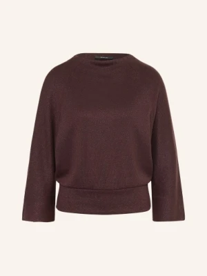 Opus Sweter Glantina Z Rękawami 3/4 I Błyszczącą Przędzą lila