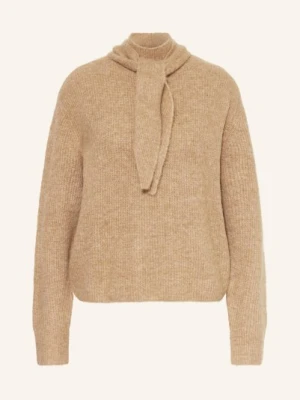 Opus Sweter Parf Z Odpinanym Kołnierzem beige