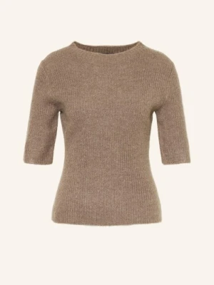 Opus Sweter Z Dzianiny Pedgi Z Błyszczącą Przędzą beige