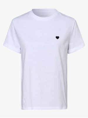 Opus T-shirt damski Kobiety Bawełna biały jednolity,