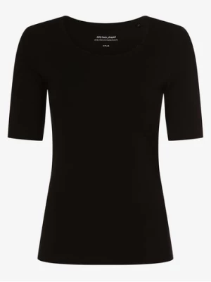 Opus T-shirt damski Kobiety Bawełna czarny jednolity,