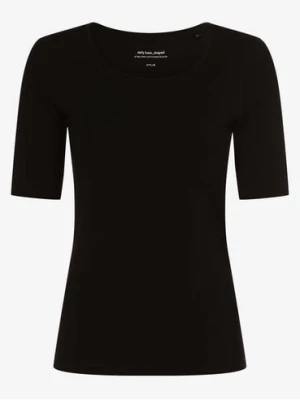 Opus T-shirt damski Kobiety Bawełna czarny jednolity,