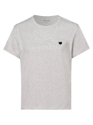 Opus T-shirt damski Kobiety Bawełna szary jednolity,